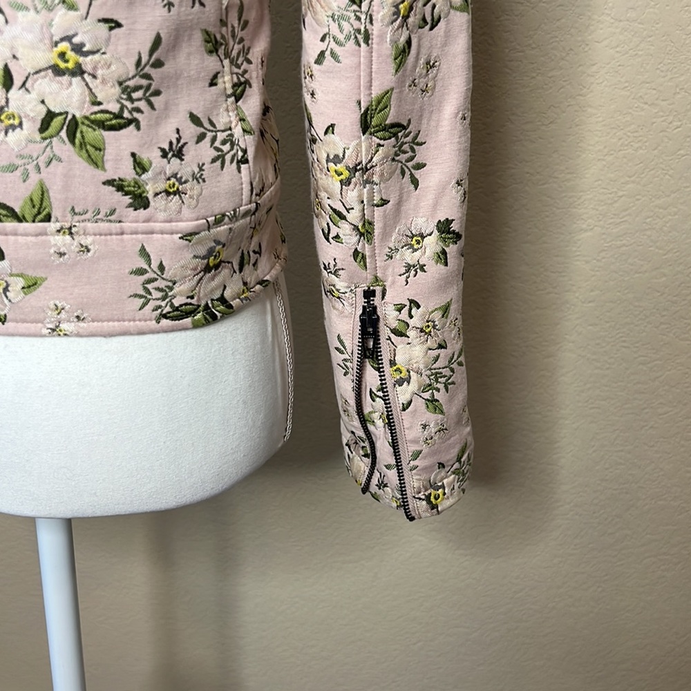 BLANKNYC Pink Floral Embroidered Moto Jacket - Picture 10 of 14